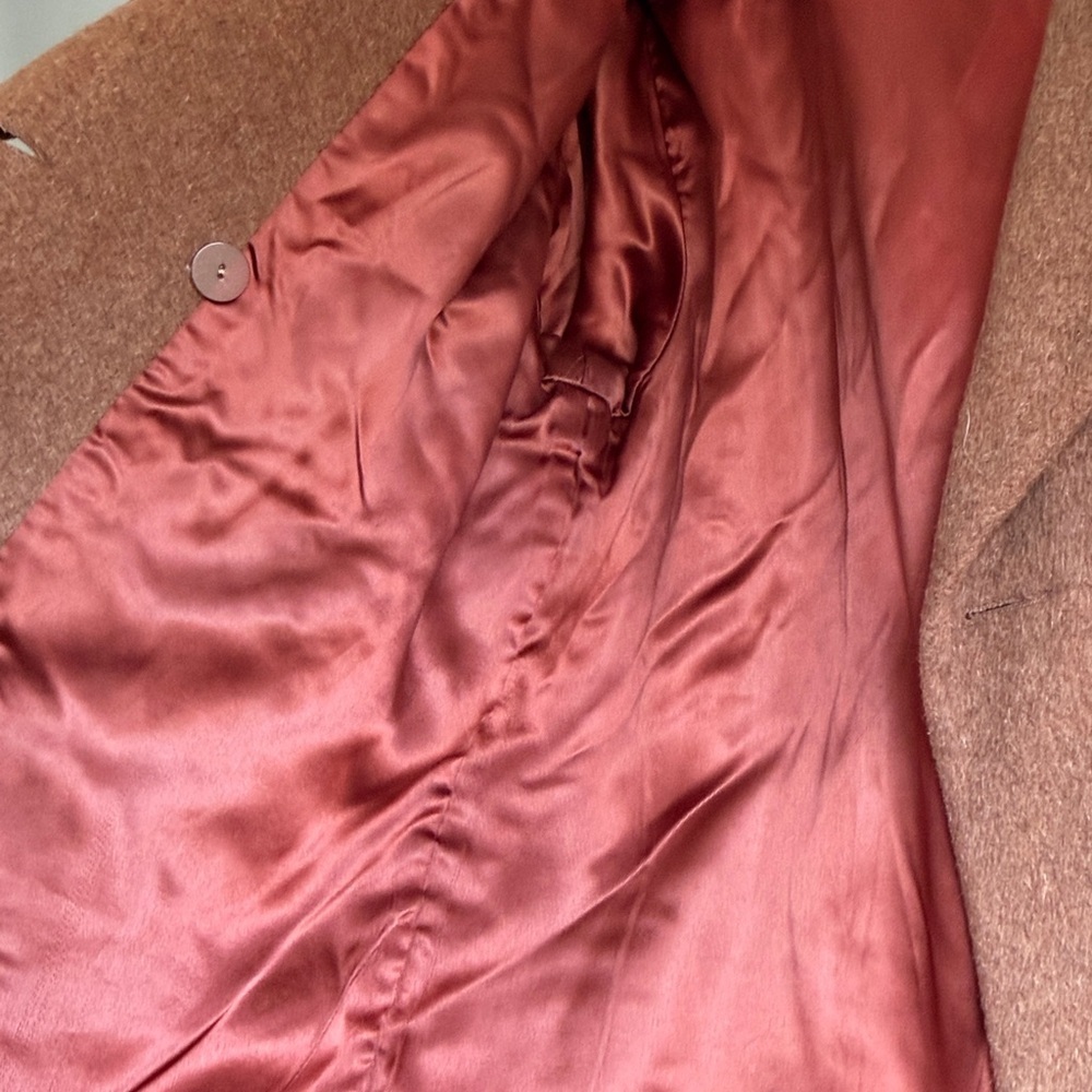 Vintage Brown Double-Breasted Alpaca Blend Coat - Picture 5 of 9